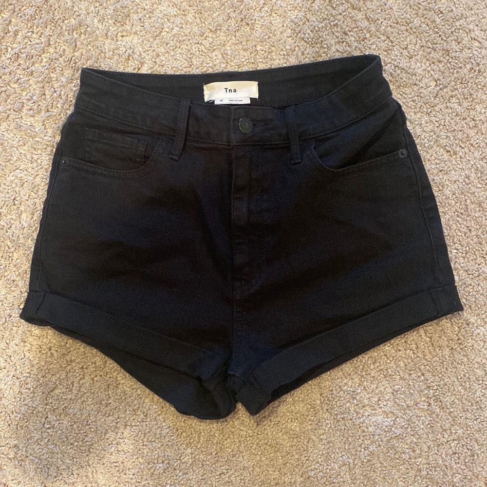 Aritzia Black High Rise Jean Shorts
